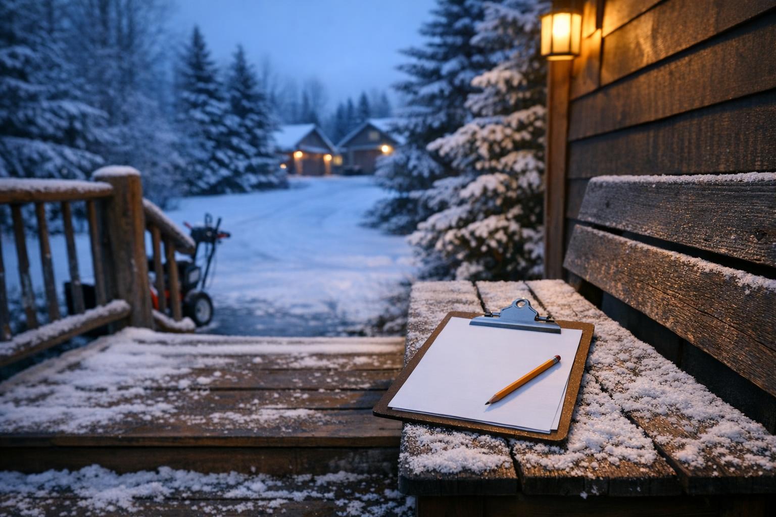 The November Winter Preparation Checklist for Snow Clearing Equipment AI-generated editorial illustration.